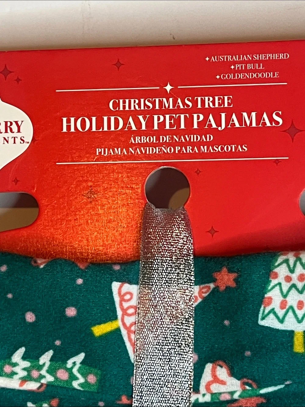 Green Holiday Tree Print Dog Pajama